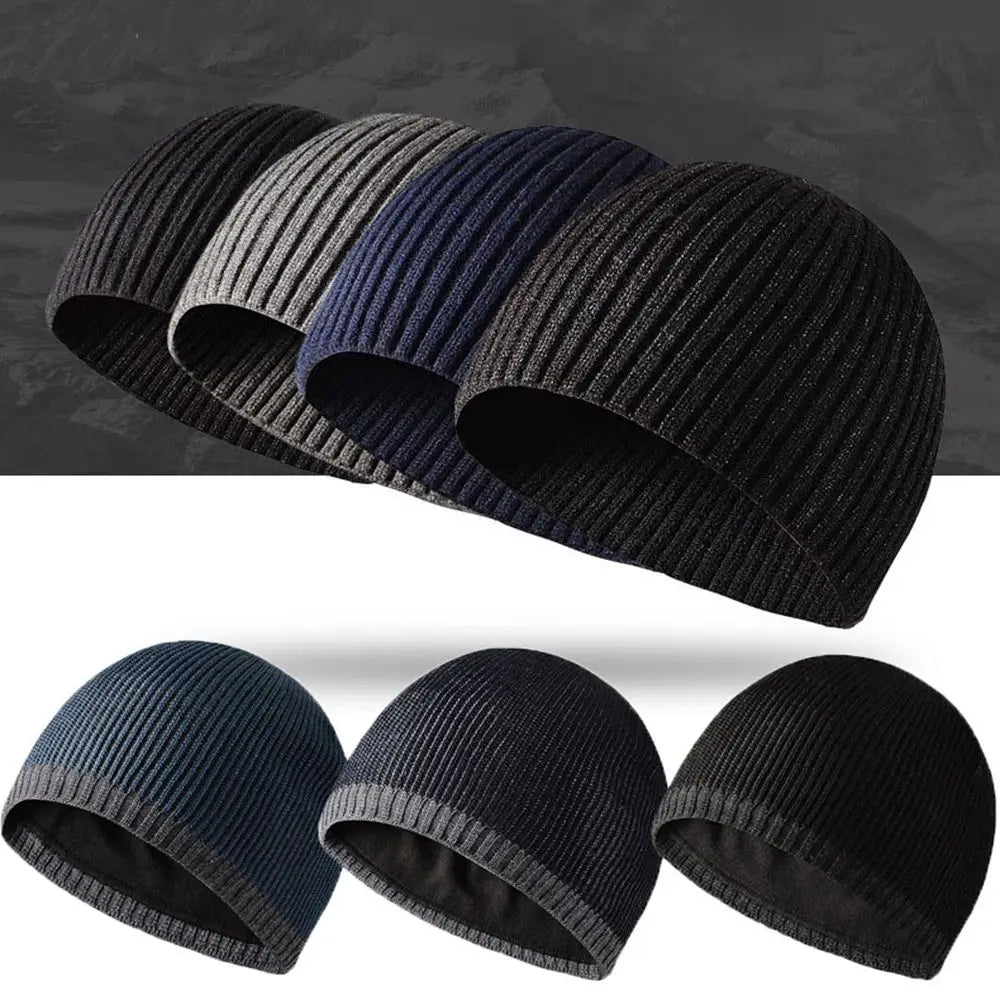 Men's ribbed knit beanies in navy, charcoal, black and grey, no logos - Ashcombe
