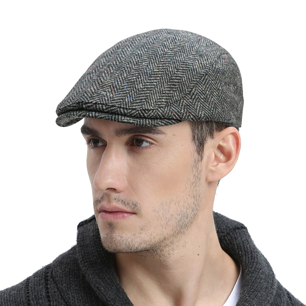 Men’s Herringbone Flat Cap