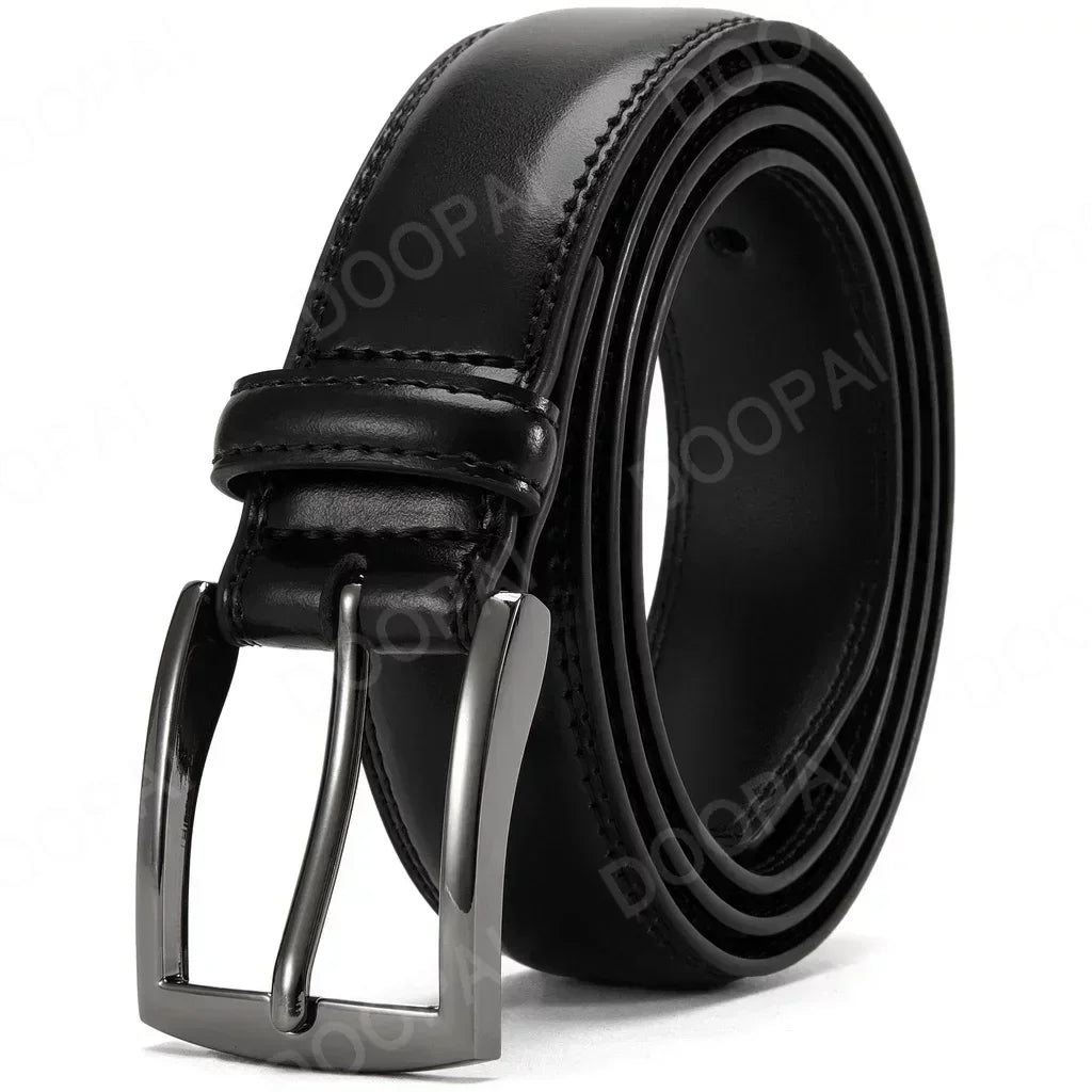 Men’s Stitched Leather Dress Belt