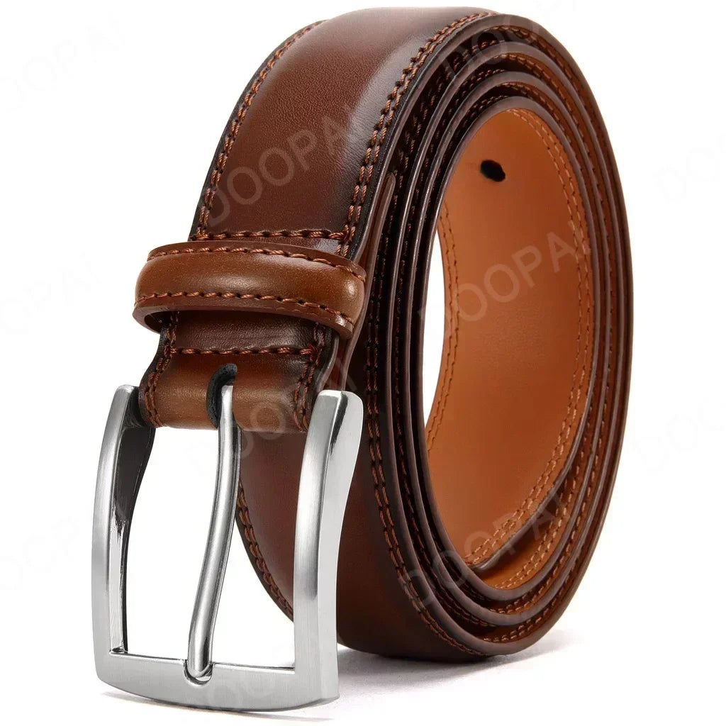Men’s Stitched Leather Dress Belt