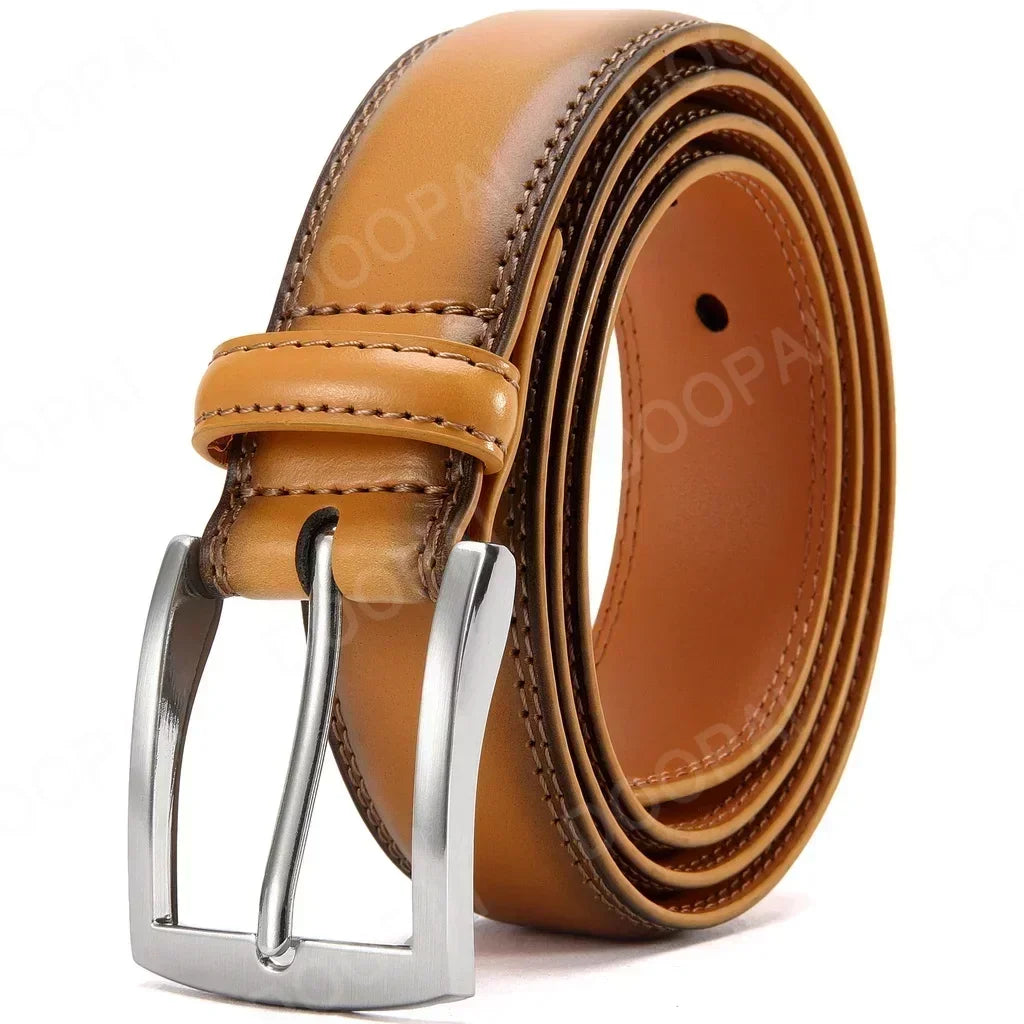 Men’s Stitched Leather Dress Belt