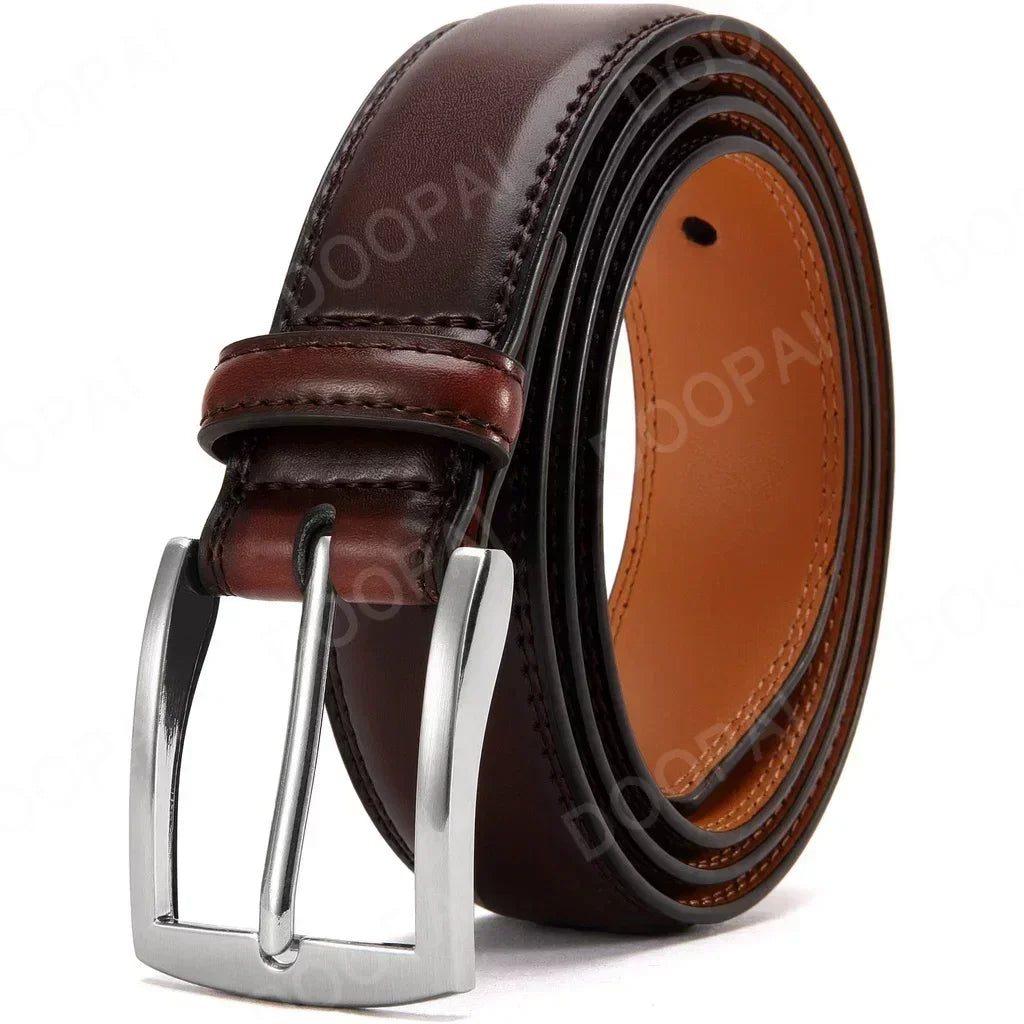 Men’s Stitched Leather Dress Belt